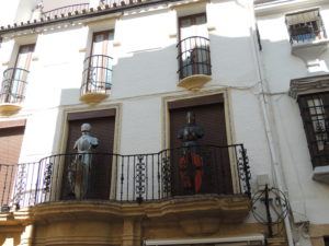A balcony on the main shopping street