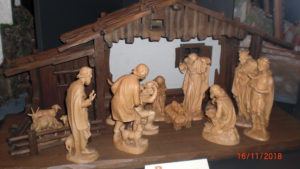 Wood carved nativity scene